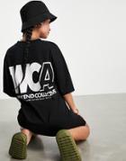Asos Weekend Collective Oversized T-shirt With Large Back Logo In Black
