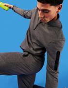 Asos 4505 Icon Training Sweatshirt With 1/4 Zip In Charcoal Heather-gray