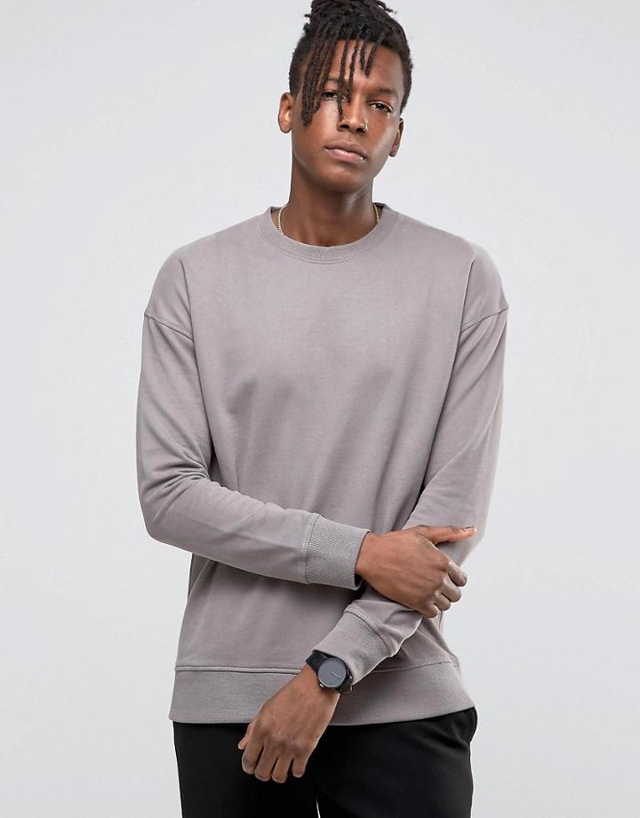 Selected Homme Sweatshirt With Dropped Shoulder - Beige