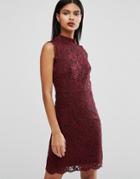 Ted Baker Latoya High Neck Mini Dress In Lace - Red
