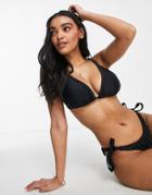 Ivory Rose Fuller Bust Mix & Match Triangle Bikini Top In Black