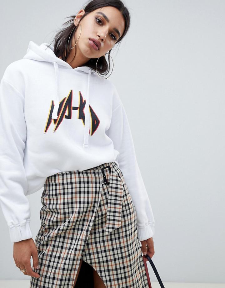 Na-kd Street Logo Hoodie In White - White