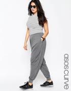 Asos Curve Harem Pants In Jersey - Gray