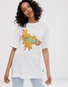 Cheap Monday Organic Cotton T-shirt With Flame Graphic-white