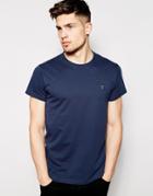 Farah T-shirt With F Logo In Slim Fit - Navy