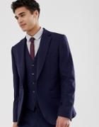 Moss London Muscle Fit Suit Jacket In Navy - Navy