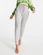 Asos Design Lounge Super Soft Rib Sweatpants In Gray-grey
