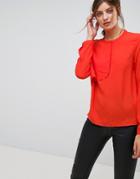 Ichi Fold Detail Blouse - Red