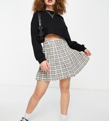 Reclaimed Vintage Inspired Tennis Skirt In Summer Check-multi