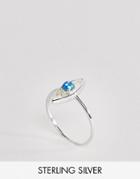 Asos Sterling Silver Faux Opal Stone Eye Ring - Silver