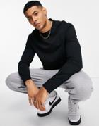 Asos Design Organic Blend Lightweight Sweatshirt In Black