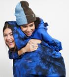 Collusion Tie Dye Oversized Hoodie With Brand Print In Blue-blues