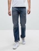Diesel Larkee Straight Fit Jean 084dc Mid Wash Rip And Repair - Blue