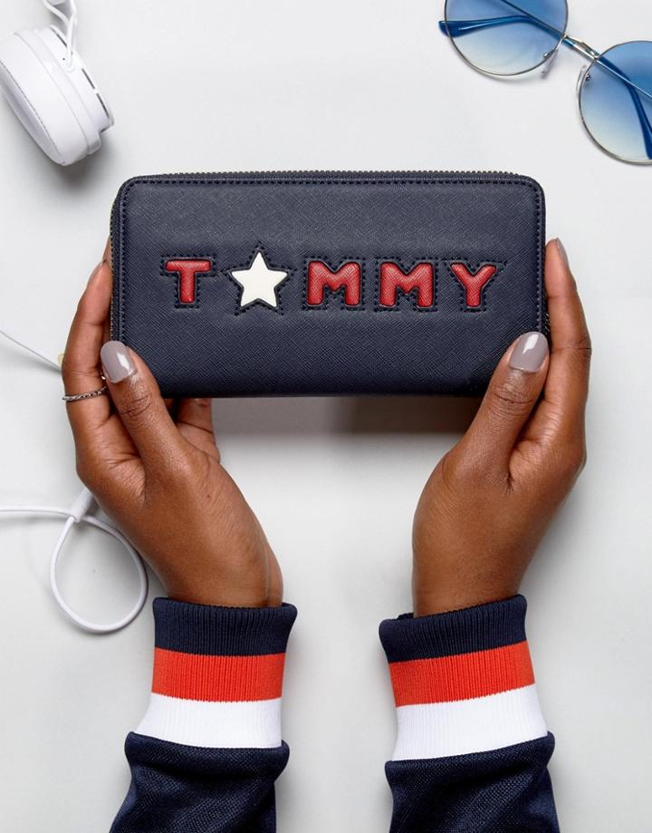 Tommy Hilfiger Star Logo Zip Around Purse - Black