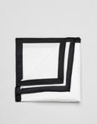 Asos Design Pocket Square In White With Contrast Border - White