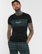 Mauvais T-shirt With Block Check In Black