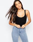 Asos Tank Body In Rib - Black