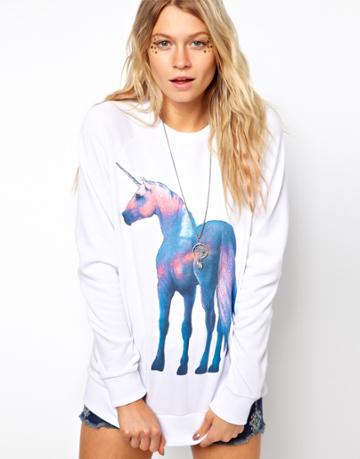 Asos Sweatshirt With Shiny Unicorn