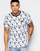 Nicce London T-shirt With All Over Tropical Print - Blue