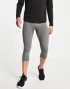 Asos 4505 Icon Running Tights In Cropped Length-grey