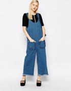 The Whitepepper Shoulder Buckle Strap Jumpsuit - Blue