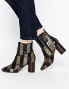 Asos Rattle Patch Work Ankle Boots - Snake Mix