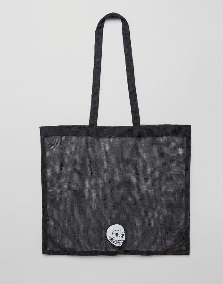 Cheap Monday Mesh Skull Shopper - Black