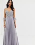 Forever Unique Tulle Layer Maxidress-grey