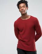 Troy Textured Sweater With Crew Neck - Red