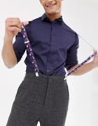 New Look Holidays Novelty Print Suspenders In Blue - Blue