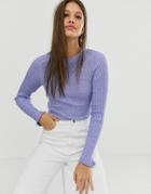 Asos Design Recycled Blend Crew Neck Sweater In Skinny Rib In Twist