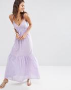 Asos Tiered Maxi Beach Dress - Lilac