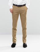 Asos Super Skinny Smart Pants In Brown - Brown