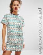 Fila Petite Oversized Motif Print Tshirt Dress - Multi