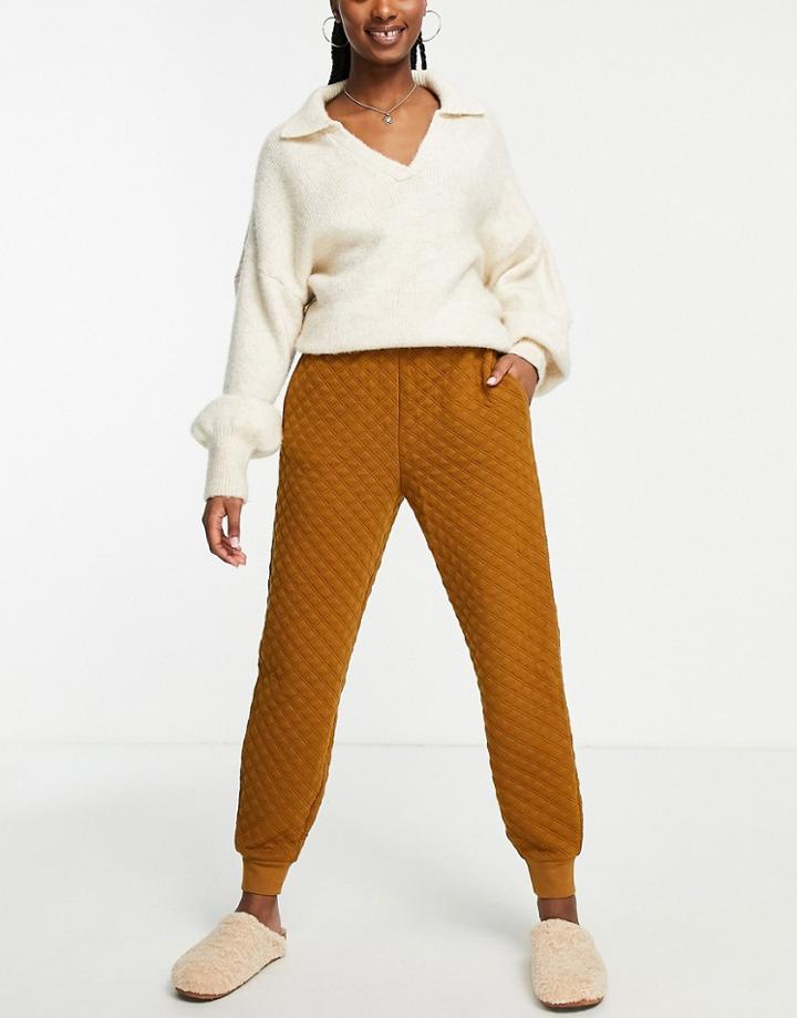 Madewell Quilted Sweatpants In Brown
