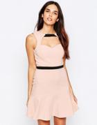 Lashes Of London Pephem Dress With Cut Out Front - Pink