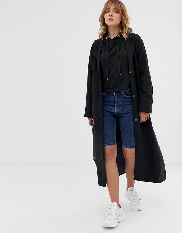 Weekday Long Denim Shorts In Blue - Blue