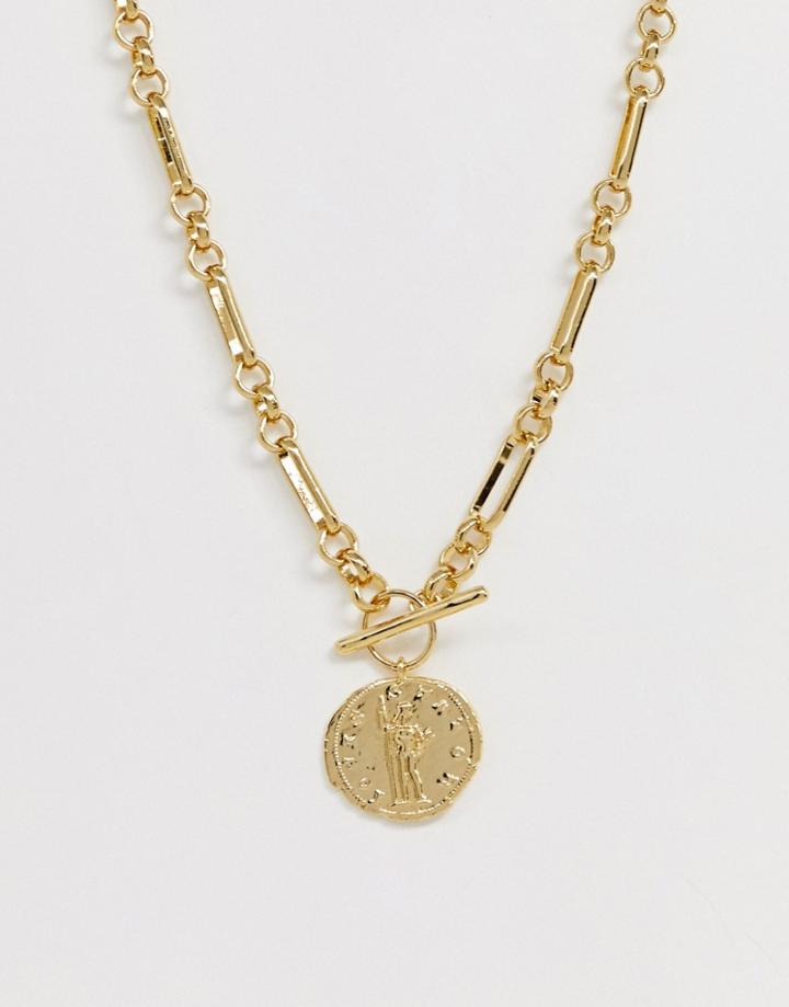 & Other Stories Coin Pendant Necklace In Gold - Gold