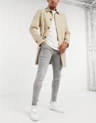 French Connection Super Skinny Stretch Jeans In Gray Wash-black