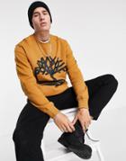 Timberland Core Tree Logo Crew Neck Sweatshirt In Wheat Tan-brown
