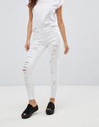 Parisian Extreme Rip Jeans - White