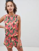 Only Pineapple Print Romper - Multi
