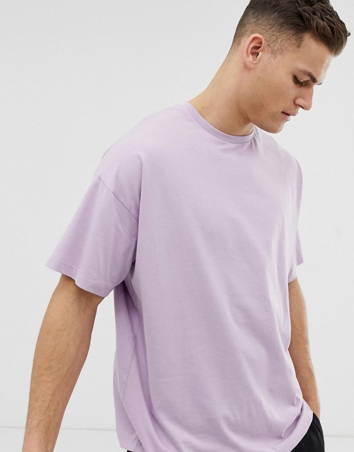 Asos Design Oversized T-shirt With Crew Neck In Purple - Purple