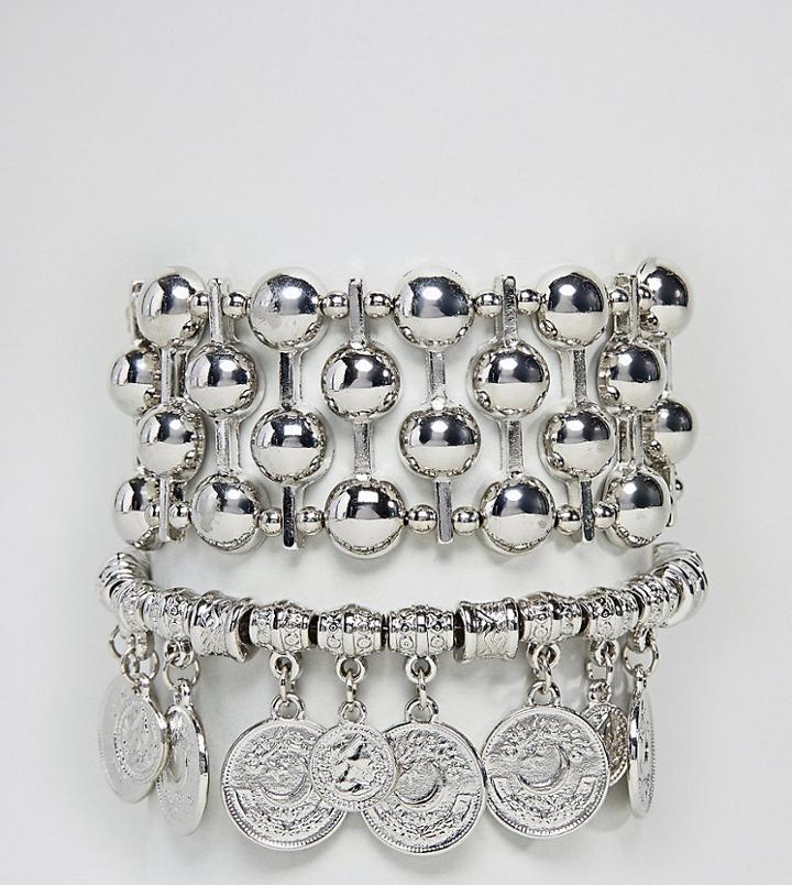 Sacred Hawk Ball & Coin Bracelet Pack - Silver
