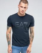 Emporio Armani Ea7 T-shirt With Metallic Logo In Navy - Navy