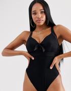 Freya Fuller Bust Nouveau Soft Cup High Leg Swimsuit In Black