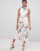 Coast Scuba Jumpsuit In Floral Print - Multi