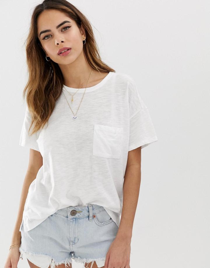 Abercrombie & Fitch Deep Scoop Pocket T-shirt - White
