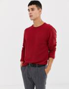 Selected Homme Crew Neck Sweater In Red - Red