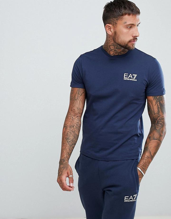 Ea7 Train Core Id Logo T-shirt In Navy - Navy